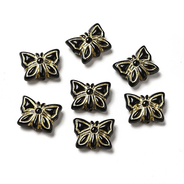 

PandaHall UV Plating Acrylic Beads, Golden Metal Enlaced, Butterfly, Black, 11x14.5x5mm, Hole: 1.8mm, about 740pcs/500g Acrylic Butterfly...