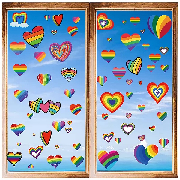 

PandaHall 8 Sheets 8 Styles PVC Waterproof Wall Stickers, Self-Adhesive Decals, for Window or Stairway Home Decoration, Rectangle, Heart...