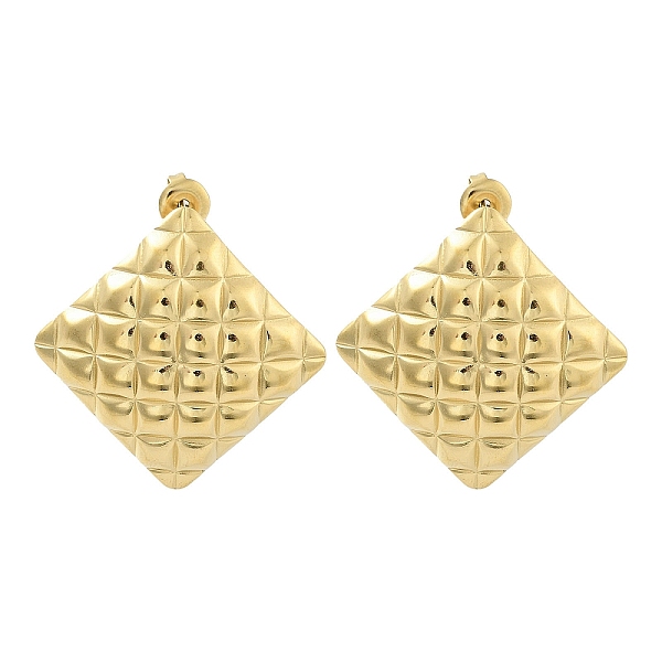 

PandaHall 304 Stainless Steel Stud Earrings, Rhombus, Real 14K Gold Plated, 32.5x32.5mm 304 Stainless Steel Rhombus