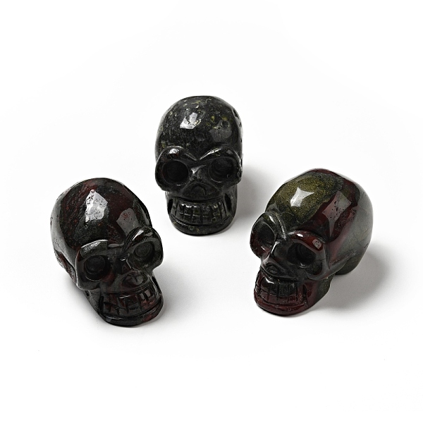 

PandaHall Halloween Natural Dragon Blood Display Decorations, Home Decorations, Skull, 35~37x30~31x48~50.5mm Dragon Blood Skull