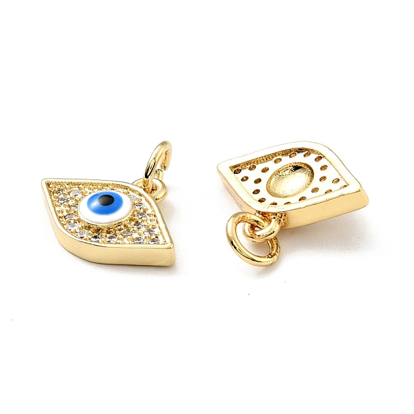 

PandaHall Eco-friendly Brass Micro Pave Clear Cubic Zirconia Pendants, with Enamel and Jump Ring, Cadmium Free & Lead Free, Eye, Real 18K...