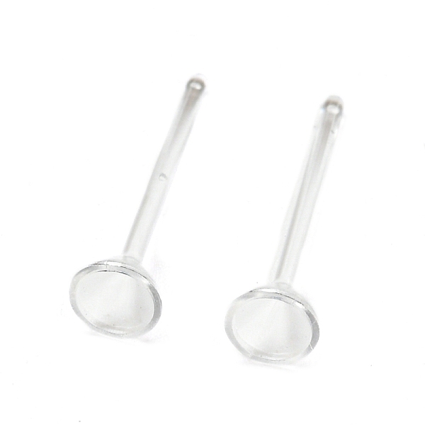 

PandaHall Resin Stud Earring Findings, Rhinestone Settings, Clear, 13.5x3.5mm, Pin: 0.8mm, Fit for 3mm Rhinestone Resin Clear