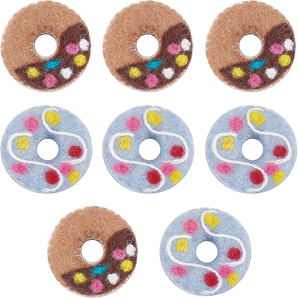 

PandaHall BENECREAT 8Pcs 2 Colors Felt Needle Felting Doughnut Ornaments, for Home Decoration Display, Mixed Color, 48.5~52x13~16mm..., Multicolor