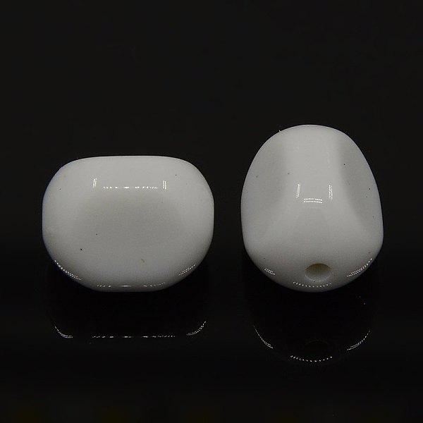 

PandaHall Solid Acrylic Beads, White, 16x13x12mm, Hole: 2mm, about 300pcs/500g Acrylic Others White