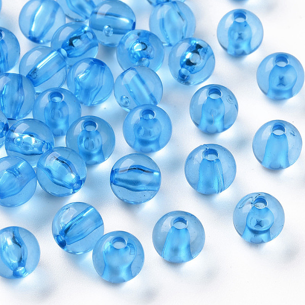 

PandaHall Transparent Acrylic Beads, Round, Deep Sky Blue, 8x7mm, Hole: 2mm Acrylic Round
