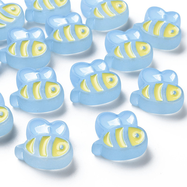 

PandaHall Transparent Acrylic Beads, with Enamel, Frosted, Bee, Light Sky Blue, 23.5x26x9mm, Hole: 3mm Acrylic Bees