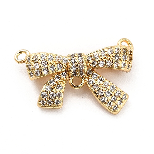 

PandaHall Rack Plating Brass Micro Pave Clear Cubic Zirconia Chandelier Component Links, 3-Loop Bowknot Connectors, Cadmium Free & Lead Free...