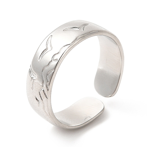 

PandaHall 304 Stainless Steel Common Gull Open Cuff Ring for Women, Stainless Steel Color, US Size 7(17.3mm) 304 Stainless Steel