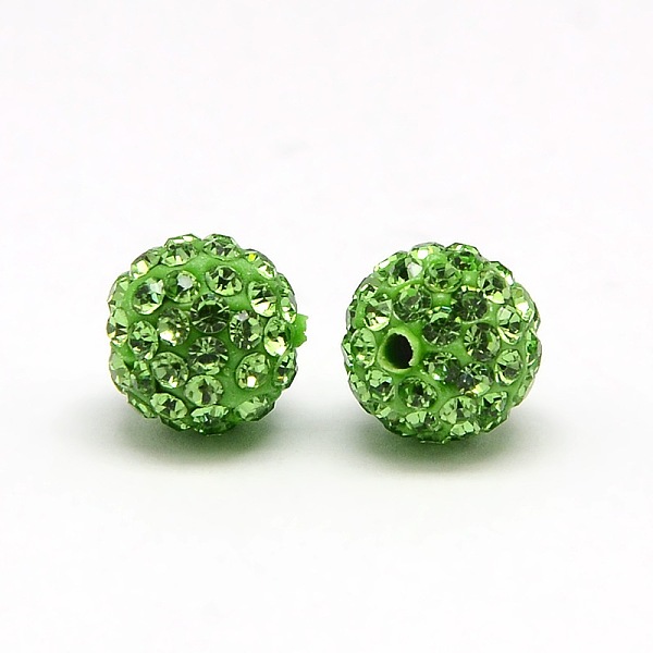 

PandaHall Polymer Clay Rhinestone Beads, Pave Disco Ball Beads, Grade A, Round, PP6, Peridot, PP6(1.3~1.35mm), 4mm, Hole: 1mm Polymer..., Green