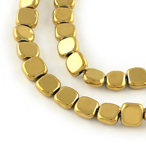 

PandaHall Electroplated Non-magnetic Synthetic Hematite Beads Strands, Square, Golden Plated, 6x6x2mm, Hole: 1mm, about 70pcs/strand, 15.7...