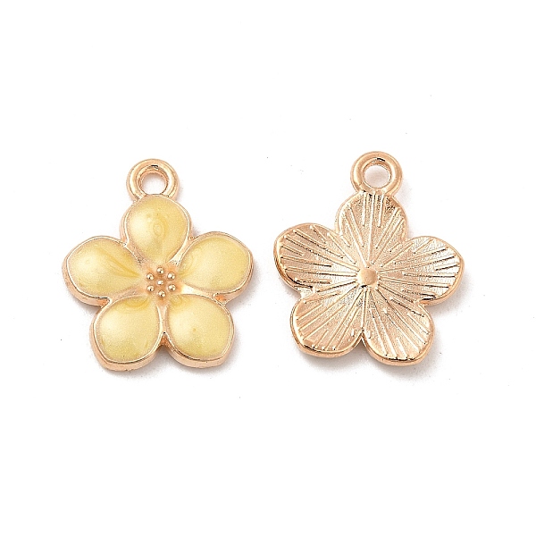 

PandaHall Alloy Pendants, with Enamel, Flower Charm, Golden, Lemon Chiffon, 17x14.5x2mm, Hole: 1.7mm Alloy+Enamel Flower