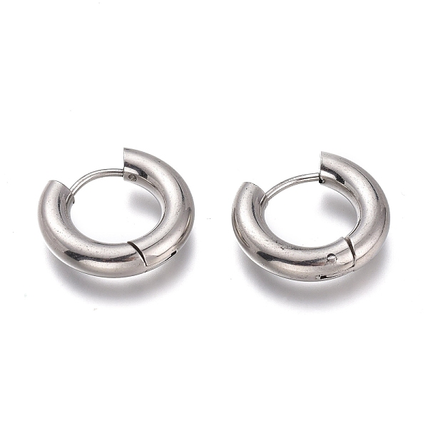 

PandaHall 201 Stainless Steel Huggie Hoop Earrings, with 304 Stainless Steel Pin, Hypoallergenic Earrings, Ring, Stainless Steel Color...