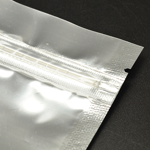 

PandaHall Aluminum Foil PVC Zip Lock Bags, Resealable Packaging Bags, Top Seal, Self Seal Bag, Rectangle, Silver, 16x9cm PVC Silver