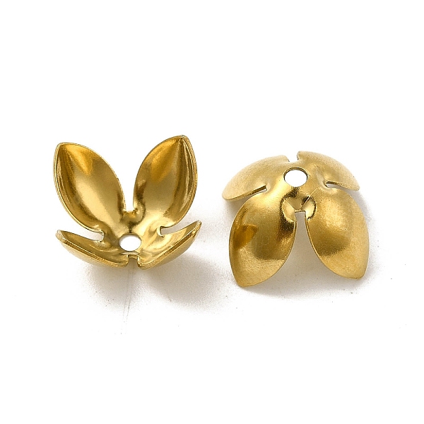 

PandaHall 304 Stainless Steel Bead Caps, 4--Petal, Flower, Golden, 14.5x15x7.5mm, Hole: 1.6mm 304 Stainless Steel