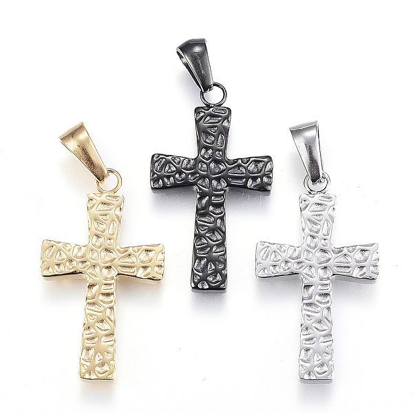 

PandaHall 304 Stainless Steel Pendants, Hammered Cross, Mixed Color, 27.5x16x3mm, Hole: 7x3.5mm 304 Stainless Steel Cross Multicolor