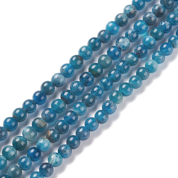 

PandaHall Natural Apatite Beads Strands, Round, 4mm, Hole: 0.8mm, about 95pcs/strand, 15.5 inch(39.5cm) Apatite Round