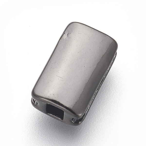 

PandaHall Brass Grooved Beads, Lead Free & Cadmium Free, Rectangle, Gunmetal, 10x6x3.5mm, Hole: 2x2mm and 9x1mm Brass Rectangle