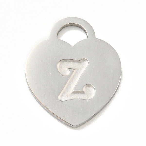 

PandaHall 304 Stainless Steel Pendants, Laser Cut, Heart with Letter Charm, Stainless Steel Color, Letter Z, 15x12x1mm, Hole: 3x3.5mm 304...