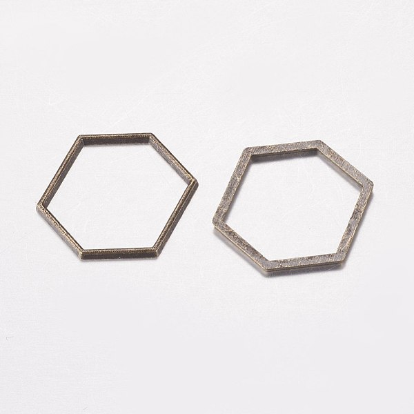 

PandaHall Alloy Linking Rings, Hexagon, Antique Bronze, 18x20x1mm Alloy Hexagon