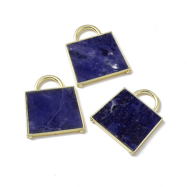

PandaHall Natural Sodalite Pendants, Handbag Charms, with Rack Plating Golden Tone Brass Findings, Cadmium Free & Lead Free, 34x29.5x3mm...
