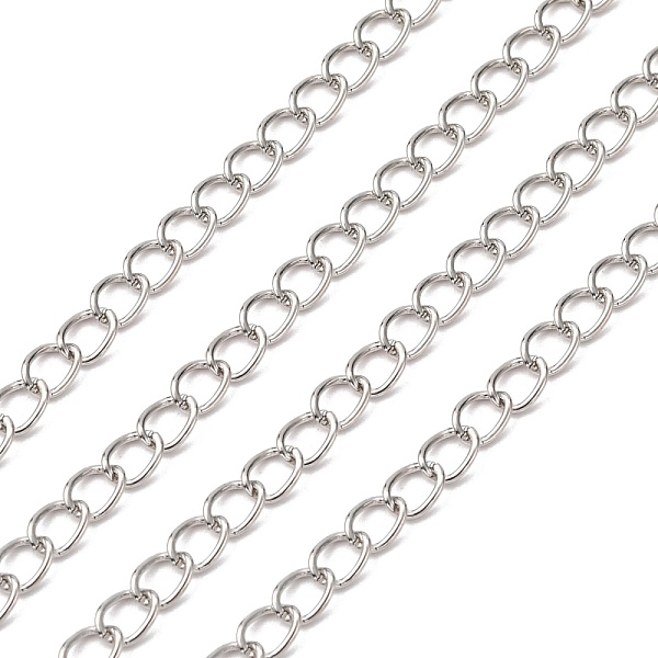 

PandaHall Iron Twisted Chains, Unwelded, Platinum Color, Ring: about 3.5mm wide, 5.5mm long, 0.5mm thick Iron