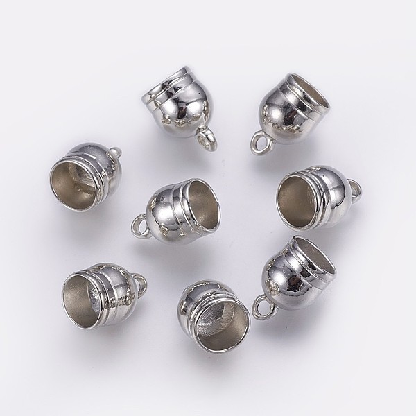

PandaHall CCB Plastic Cord Ends, Platinum, 17x10mm, Hole: 2mm, Inner Diameter: 9mm Plastic