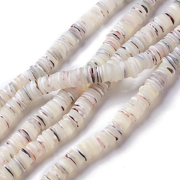 

PandaHall Natural Trochid Shell/Trochus Shell Beads Strands, AB Color Plated, Disc/Flat Round, 9x1~3mm, Hole: 1.2mm, about 246pcs/strand...