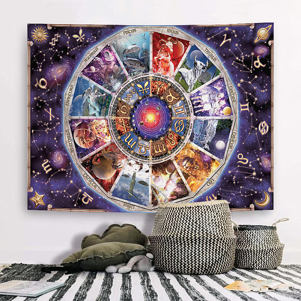 

PandaHall 12 Constellation Altar Wiccan Witchcraft Polyester Decoration Backdrops, Photography Background Banner Decoration for Party Home...
