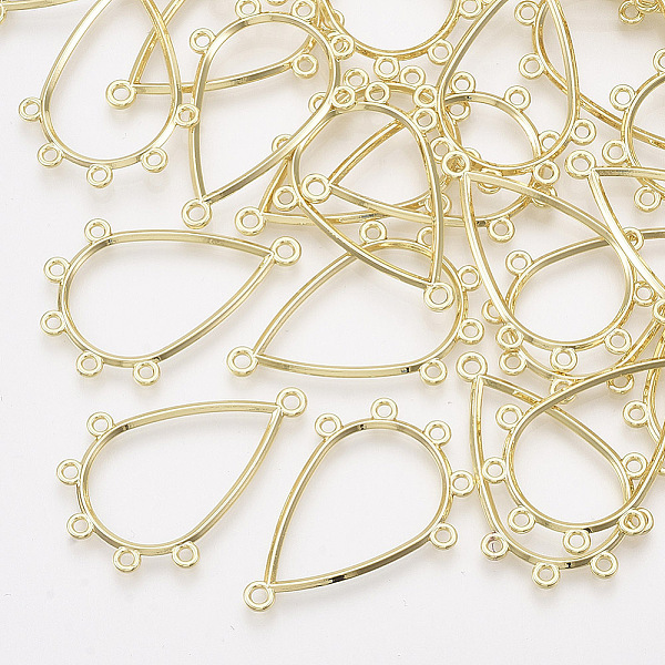 

PandaHall Alloy Chandelier Components Links, Teardrop, Light Gold, 34.5x24x1.5mm, Hole: 1.5mm Alloy Teardrop