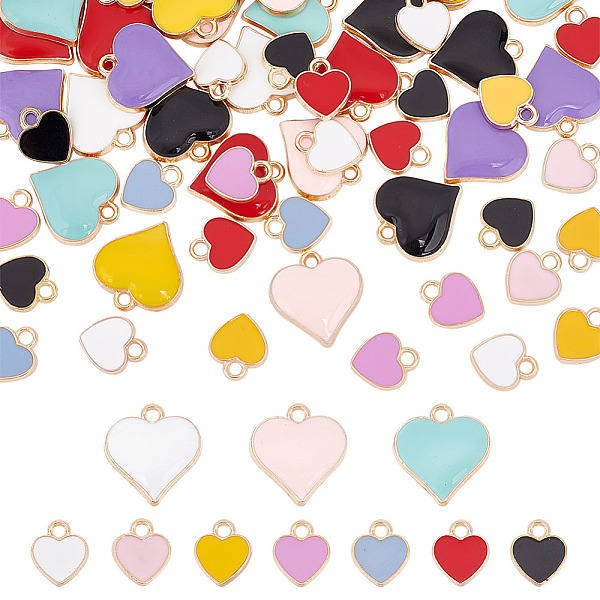 84Pcs 14 Style Alloy Enamel Charms