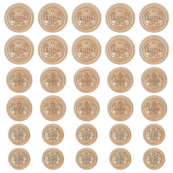 

PandaHall GORGECRAFT 30PCS 3 Sizes Gold Round Metal Buttons Vintage Crown Wheat Badge Blazer Button Set Antique 15mm 17mm 20mm Alloy Enamel...
