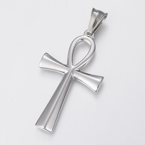 

PandaHall 304 Stainless Steel Pendants, Ankh Cross, Stainless Steel Color, 44.5x25x3mm, Hole: 10x4mm 304 Stainless Steel Cross