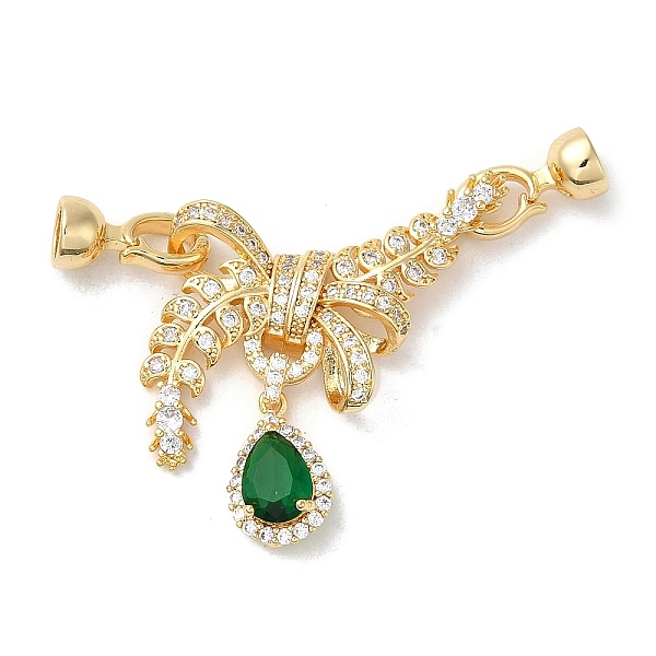 

PandaHall Rack Plating Brass Micro Pave Clear Cubic Zirconia Fold Over Clasps, with Green Glass, Cadmium Free & Lead Free, Long-Lasting...
