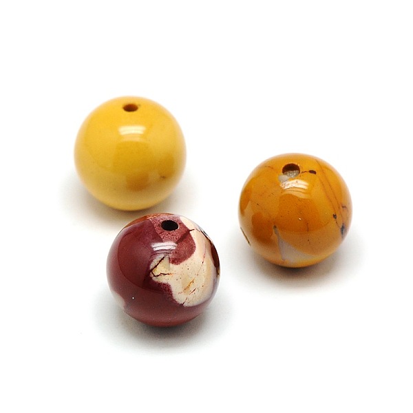 

PandaHall Natural Mookaite Round Beads, 16~17mm, Hole: 2mm Mookaite Round