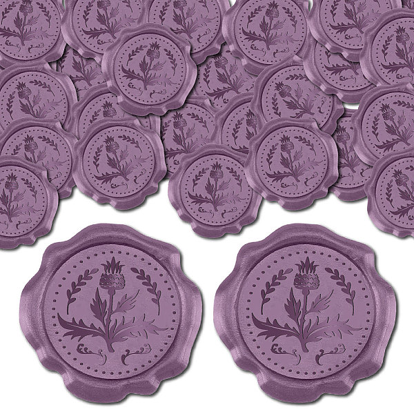 

PandaHall CRASPIRE 50Pcs Adhesive Wax Seal Stickers, Envelope Seal Decoration, For Craft Scrapbook DIY Gift, Violet, Thistle, 30mm Wax Other..., Purple