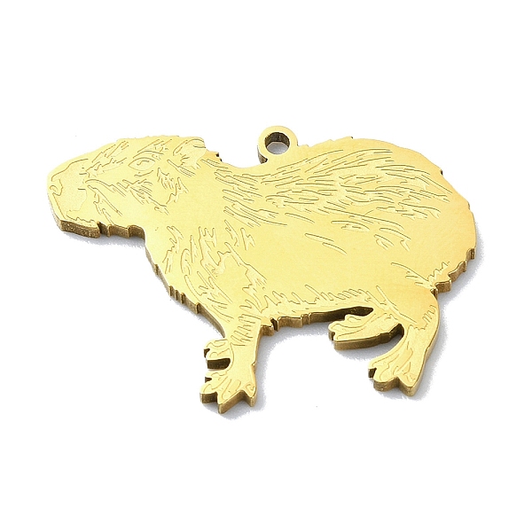 

PandaHall 201 Stainless Steel Pendants, Laser Cut, Capybara Charm, Golden, 20x28x1mm, Hole: 1.5mm 201 Stainless Steel Others