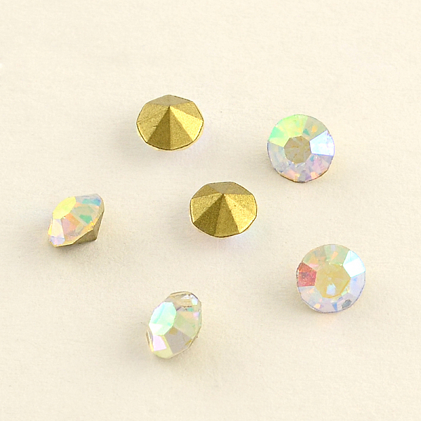 

PandaHall Glass Pointed Back Rhinestone, Back Plated, Diamond, Crystal AB, 2.6~2.7mm, about 144pcs/gross Glass Rhinestone Diamond Clear