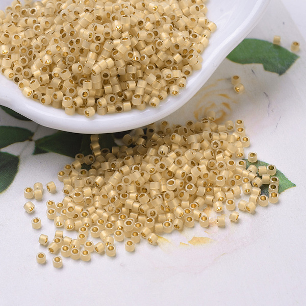 

PandaHall MIYUKI Delica Beads, Cylinder, Japanese Seed Beads, 11/0, (DB0230) Gold Lined Opal, 1.3x1.6mm, Hole: 0.8mm, about 2000pcs/10g...
