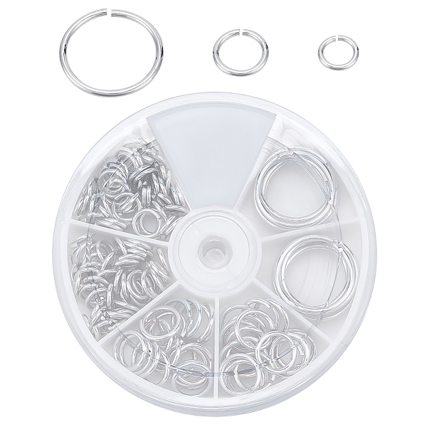 

PandaHall PH 138pcs Aluminum Open Jump Rings, 3 Size Platinum Color Chain Mail Kit 15/18 Gauge Jump Ring Connectors for Choker Necklaces...