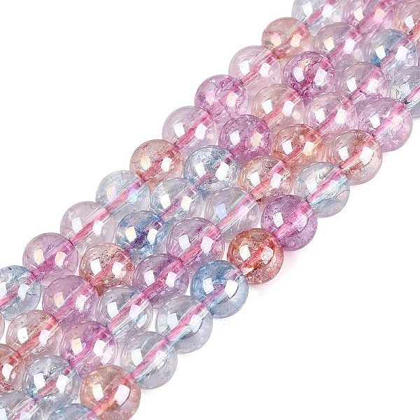 Galvanoplastie brins de perles de verre craquelées transparentes