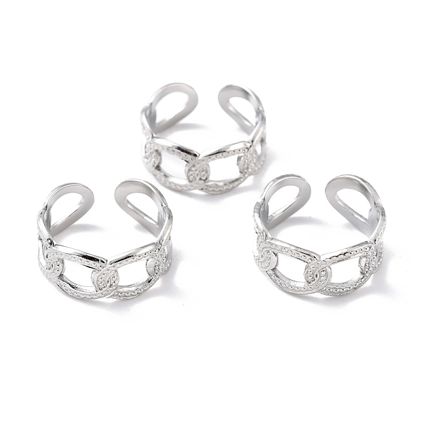 

PandaHall 304 Stainless Steel Finger Rings, Cuff Rings, Long-Lasting Plated, Hollow Oval, Stainless Steel Color, US Size 7 3/4(17.9mm)...