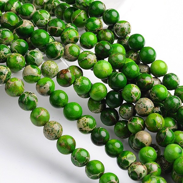 

PandaHall Dyed & Heated Natural Imperial Jasper Round Bead Strands, Lime Green, 8mm, Hole: 1mm, about 49pcs/strand, 16 inch Imperial Jasper...
