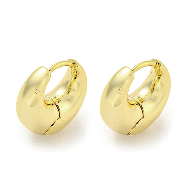 

PandaHall Brass Hoop Earrings, Real 18K Gold Plated, 13.5x6mm Brass Moon