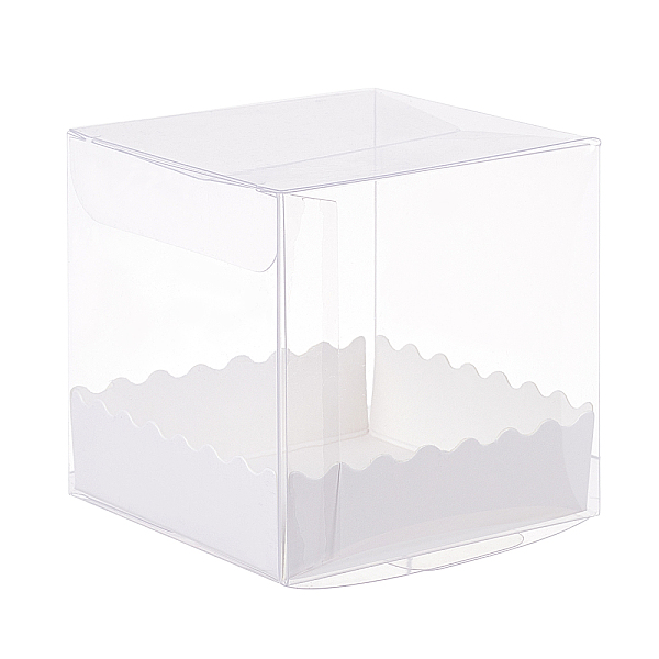 

PandaHall Foldable Transparent PVC Boxes, with Paper Pedestal, Clear, Boxes: 16pcs/set, Pedestal: 16pcs/set Plastic Square Clear
