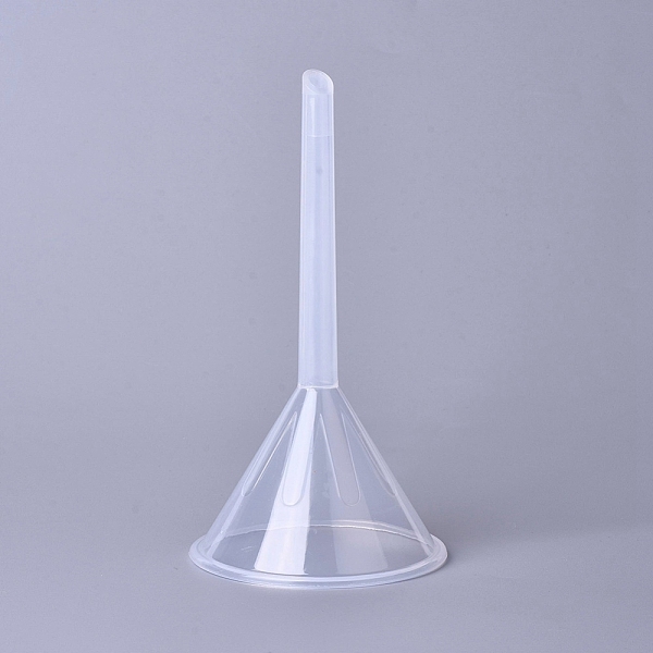 PandaHall Plastic Funnel Hopper, for Water Bottle Liquid Transfer, Clear, 74x140mm, Mouth: 9mm Plastic Others Clear