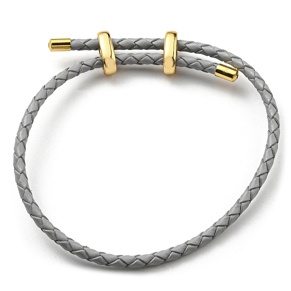 

PandaHall Leather Braided Cord Bracelets, Adjustable Bracelet, Dark Gray, Inner Diameter: 5/8~2-7/8 inch(1.5~7.3cm) Leather