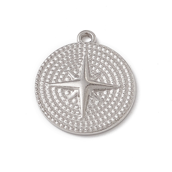 

PandaHall 304 Stainless Steel Pendants, Flat Round with Star Charm, Stainless Steel Color, 19x16.5x2mm, Hole: 1.6mm 304 Stainless Steel Flat...