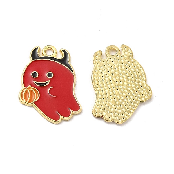 

PandaHall Alloy Enamel Pendants, Ghost Charm, Golden, Red, 21x17x1.5mm, Hole: 1.8mm Alloy+Enamel Ghost Red