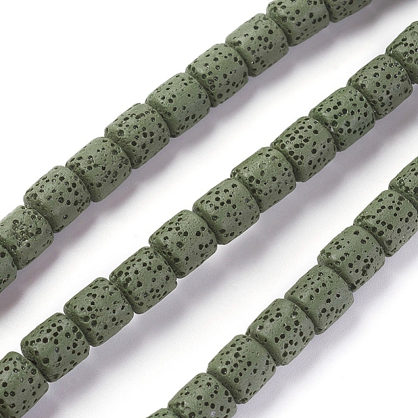 

PandaHall Natural Lava Rock Beads Strands, Dyed, Column, Dark Olive Green, 8~8.5x8~8.5mm, Hole: 2mm, about 46 pcs/Strand, 15.35 inch(39 cm)...