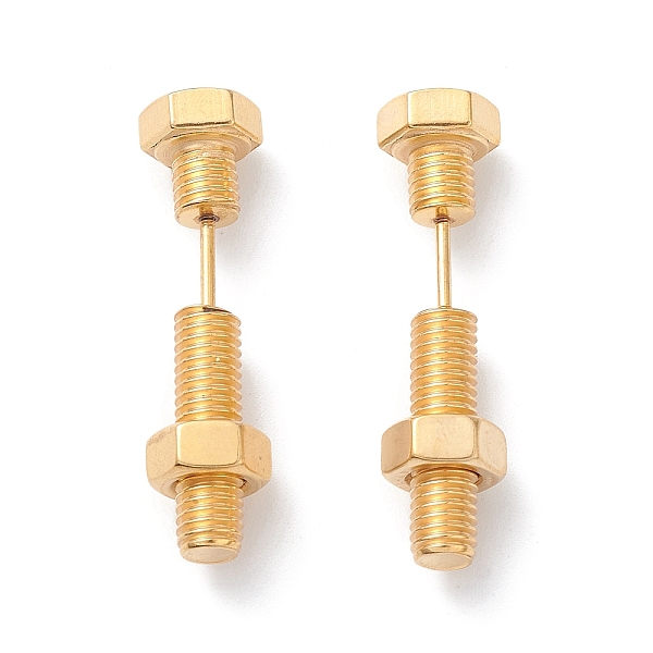 

PandaHall 304 Stainless Steel Screw Bolt Ear Taper Stretcher for Woman Men, Golden, 33x8mm, Pin: 1.2mm 304 Stainless Steel
